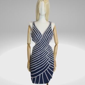 Elegant blue Navy mini dress with silver sparkle stones.